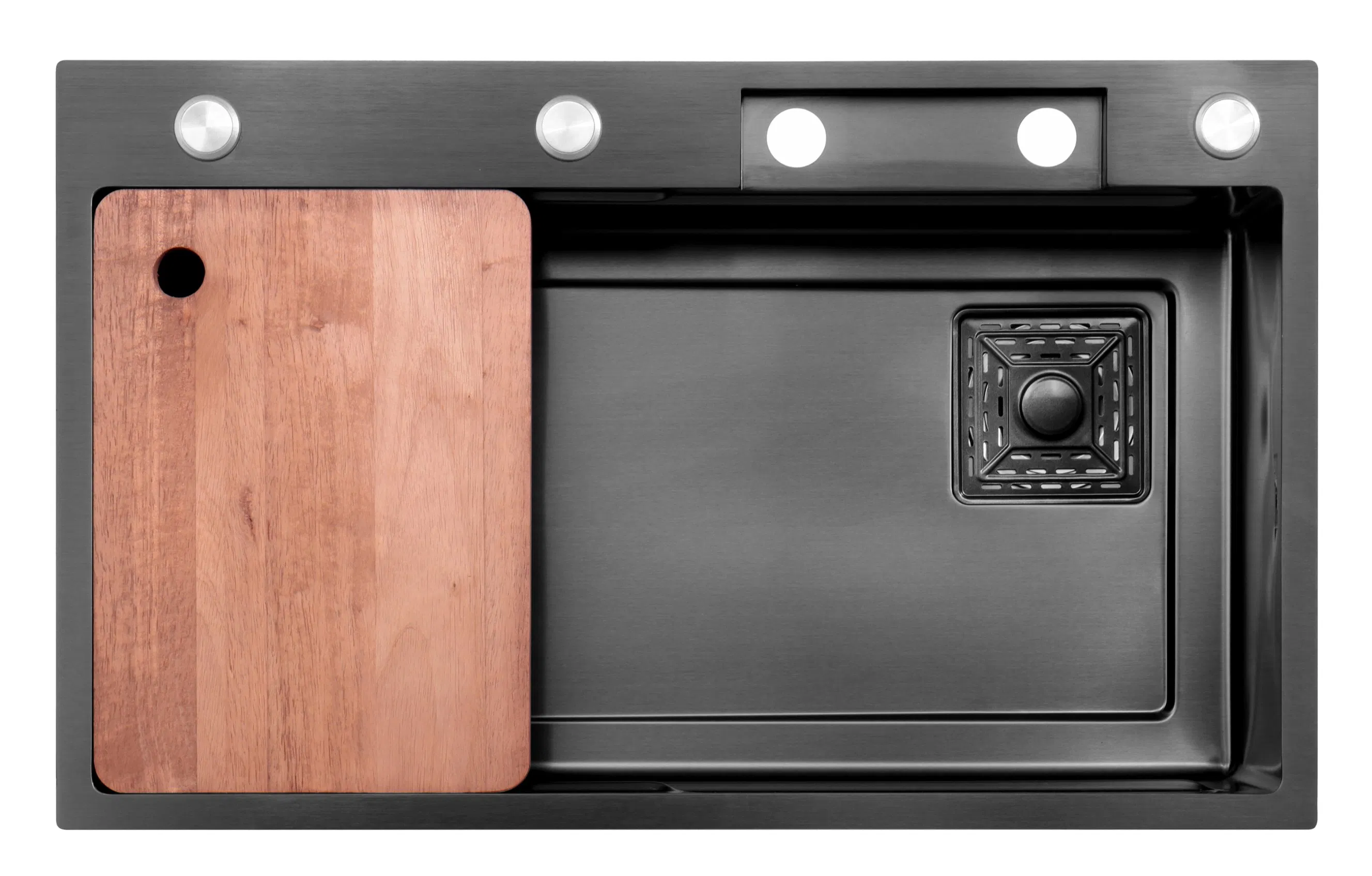 Black Smart Stainless Steel Kitchen Sink with Complete Accessory Set for Modern Homes