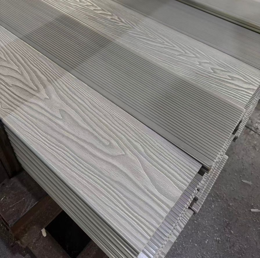 Eco-Friendly Aluminum Wood Plastic Composite Flooring/Boarding/Panel/Fence Waterproof Fireproof UV Resistance Easy Install Anthracite Composite Decking