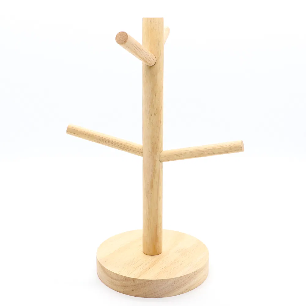 Kitchen Bamboo Stand Hanger Cup Rack Holder Tree Coffee Tea Natural Bamboo Mug Organizer