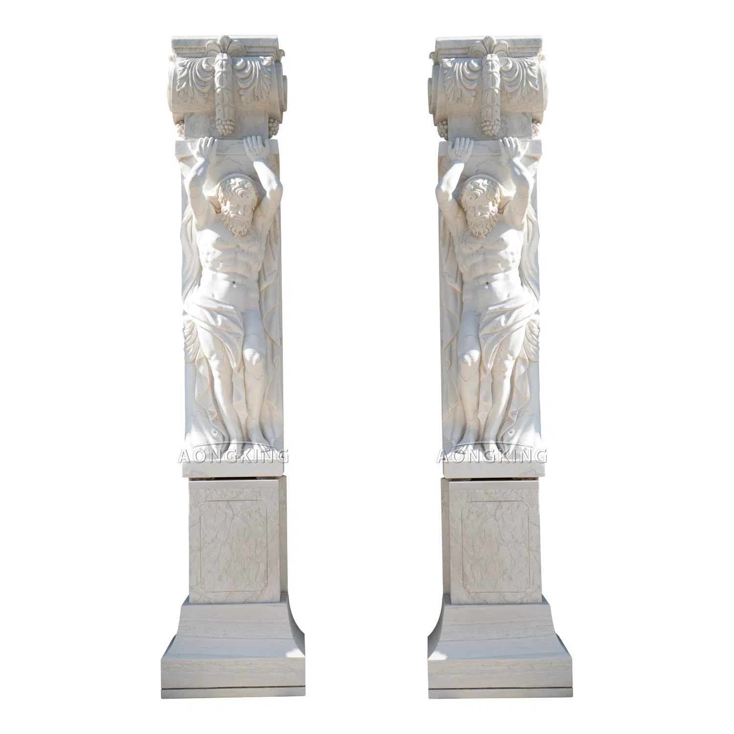 Villa Indoor Art Ornament Marble Gate Woman Pillar