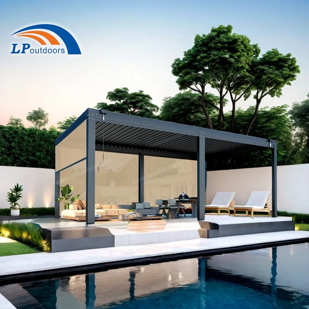 Versatile Aluminum Pergola for Patios with Unique Louvers Design