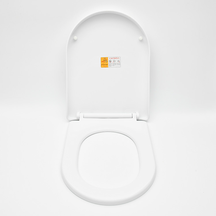 Sanipro Easy to Install Slow-Close Toilet Lid Modern White Plastic Round Toilet Seats Cover