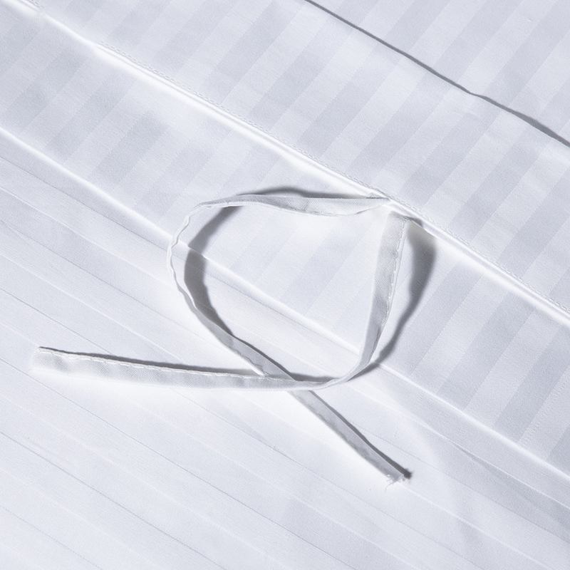 Low Price 250tc/300tc Jacquard Stripes 100% Cotton Hotel Bedding Set