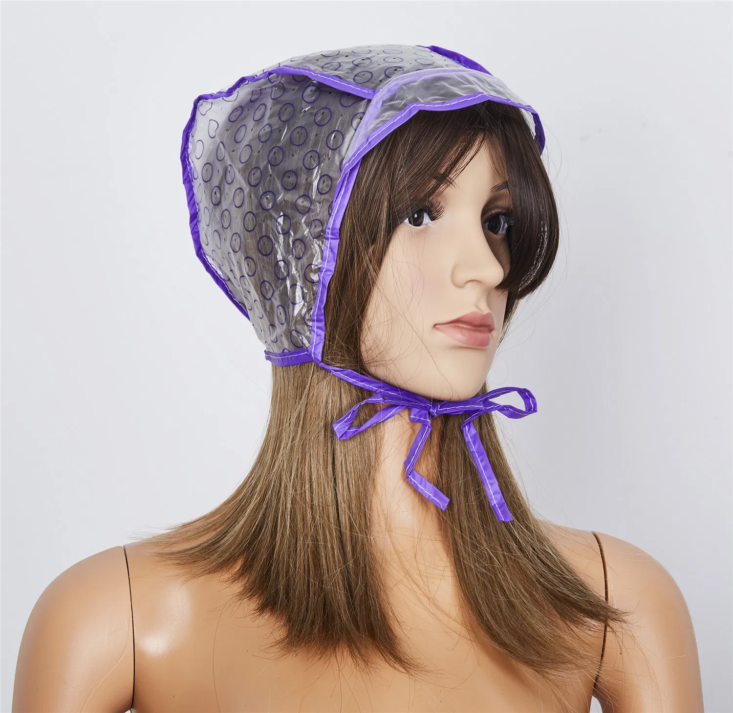 Кепка для тонирования с фиолетовой окантовкой и точками