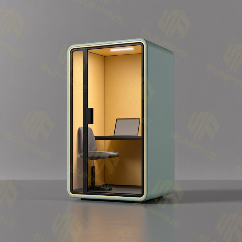 Half Hour Installation Soundproof Metal Telephone Booth Privacy Meeting Booth