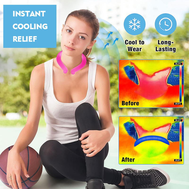 Hot Sale Wearable Neck Cooling Tube Gel Cold Ice Ring Portable Neck Cooler