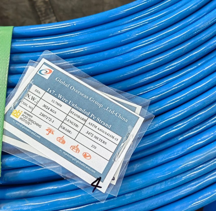 High-Quality Unbonded Prestressed Concrete Strand for Post-Tensioning Applications