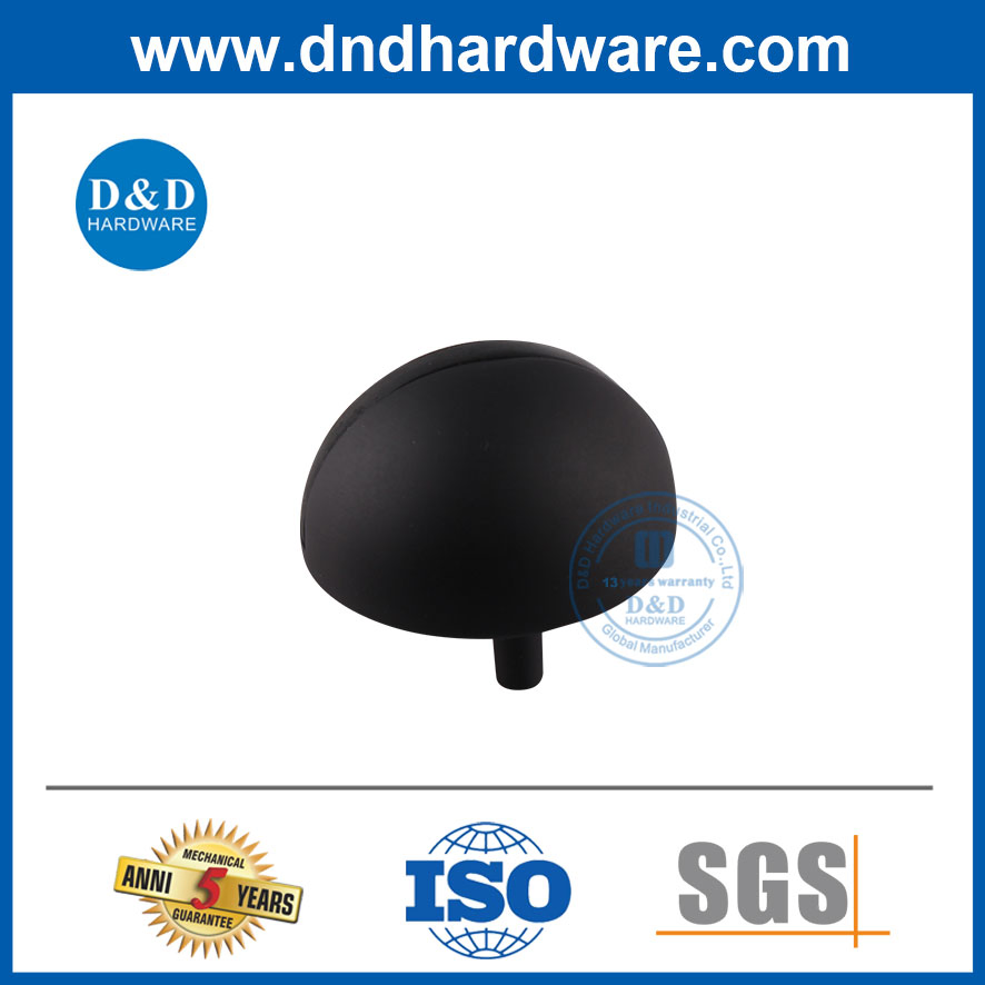 Zinc Alloy Matte Black Floor Mounted Type Door Stop Stopper