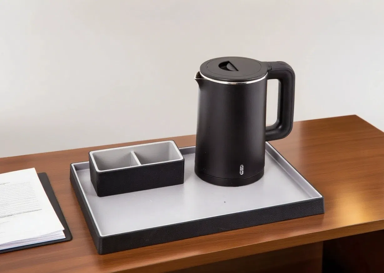Hotel Electric Stainless Steel Kettle Tray Set 1L