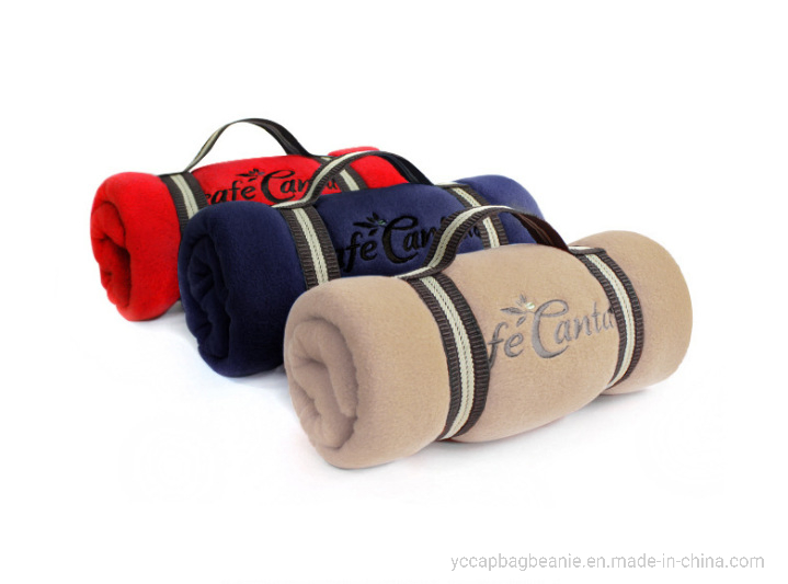 100%Polyester Promotional Polar Microfiber Picnic Fleece Blanket