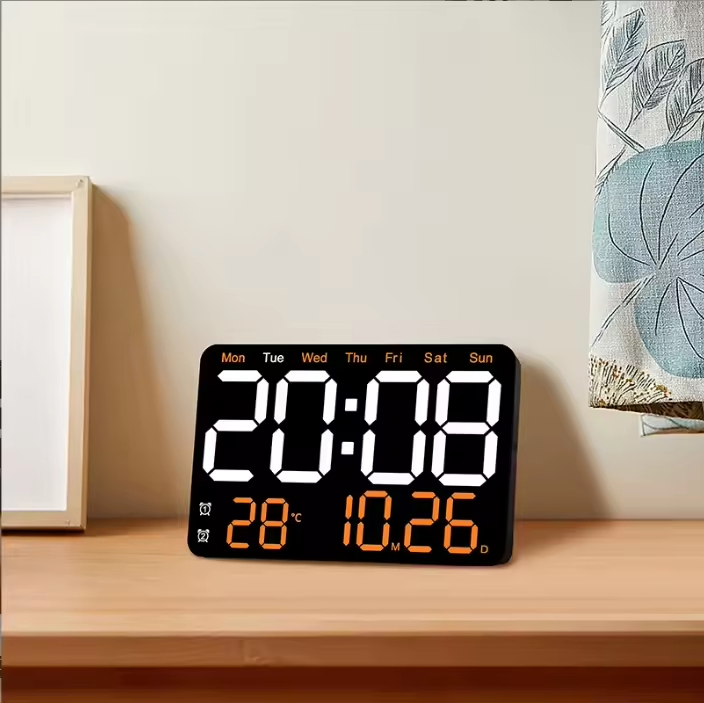 Wholesale New Multi-Functional LED Display Digital Wall Table Alarm Clock Brightness Adjustable with Timer Decorative Purpose