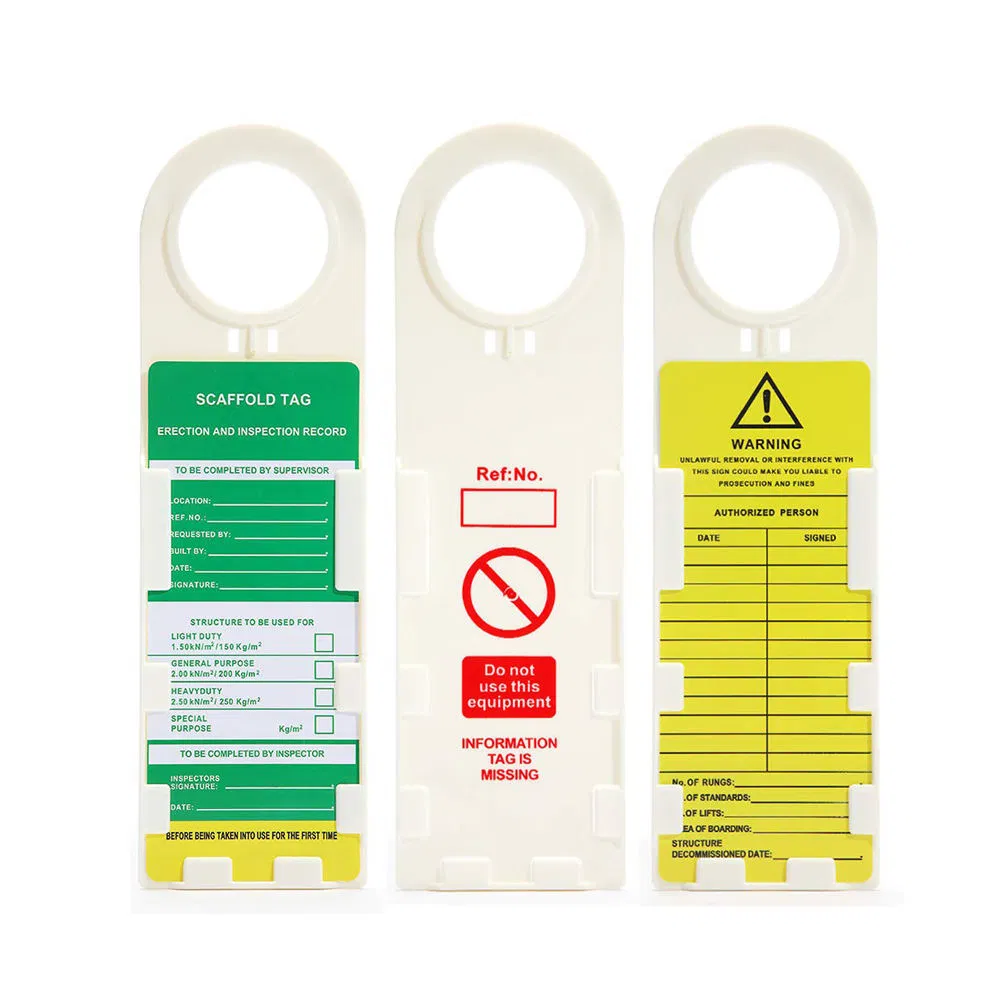 Durable PVC Scaffolding Tagout Holder with Safety Hook