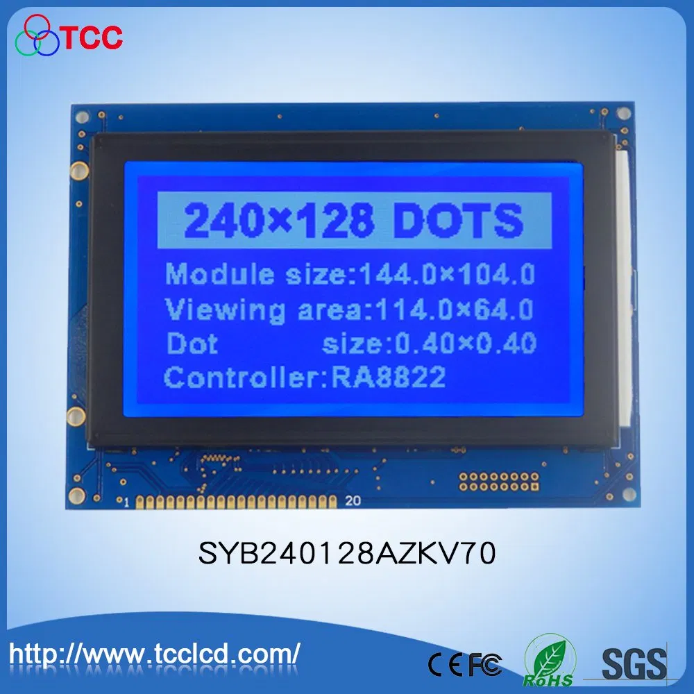 240X128 Dots Stn LCD Display Transmissive Negative LCM