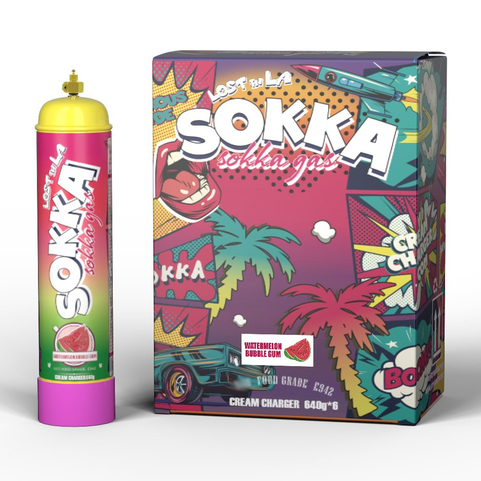 Cream Chargers 580g 0.95L Cylinder Sokka Food Grade Cream Charger