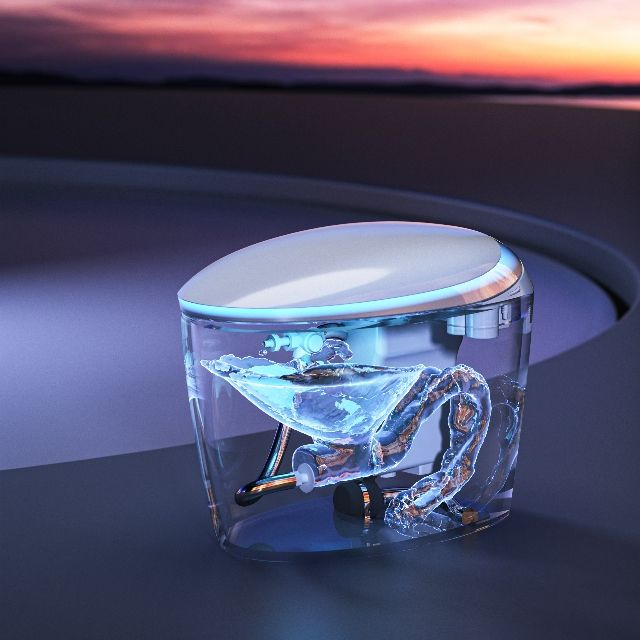 Deluxe Intelligent Automatic Egg-Shaped Toilet Extended Floor-Standing Bathroom Electric Toilet with Front Female Wash