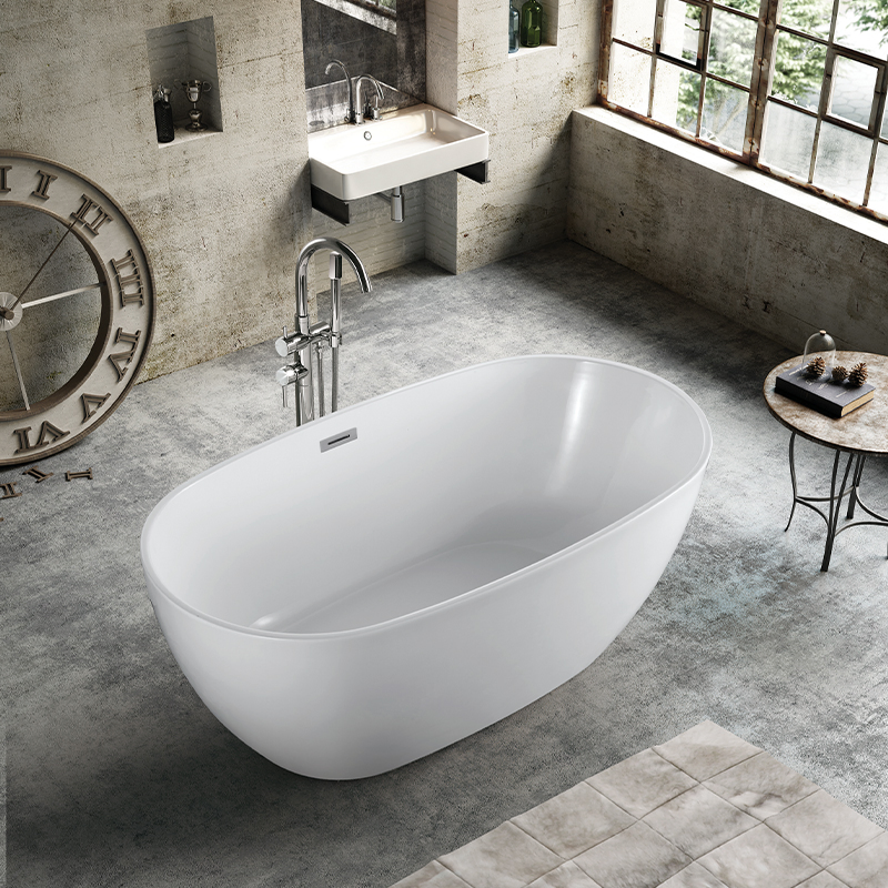 Акриловая отдельностоящая ванна эллипс с гидромассажем