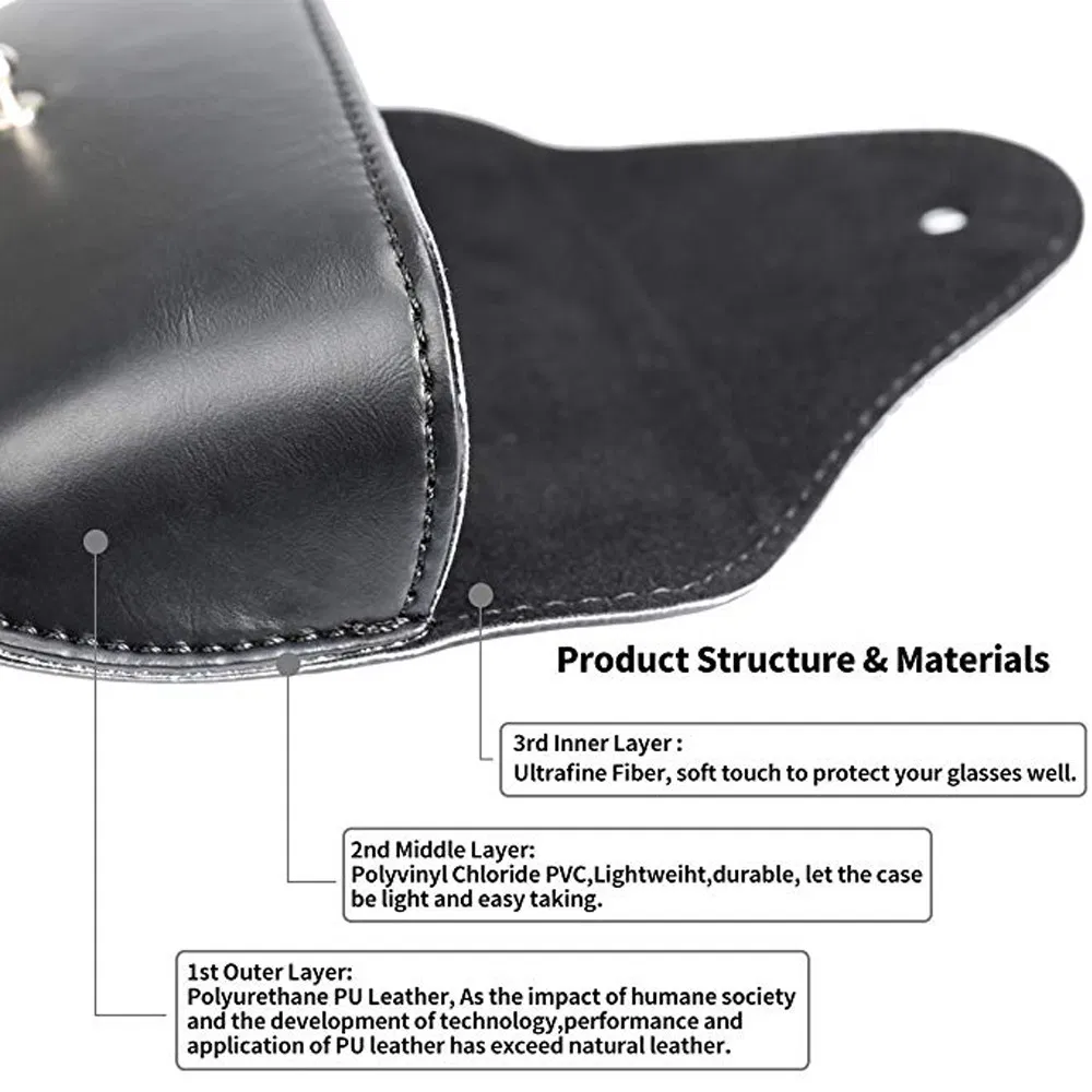 Factory Eco Friendly Eyeglasses Pouches Wholesale Sunglass Case Women PU Leather Custom Funky Eye Glasses Case