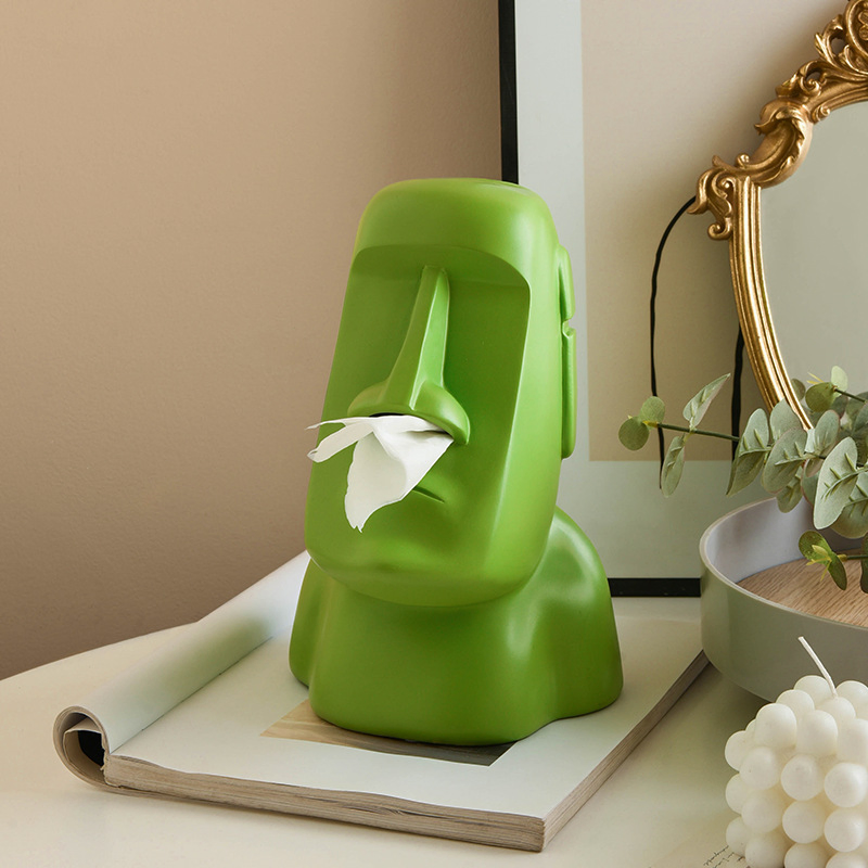 Resin Moai Tissue Box Paper Living Room Tissue Box Orgainzer
