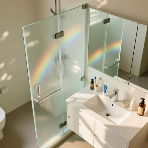 6mm Tempered Frosted Glass for Bathroom Partition, Explosion-Proof