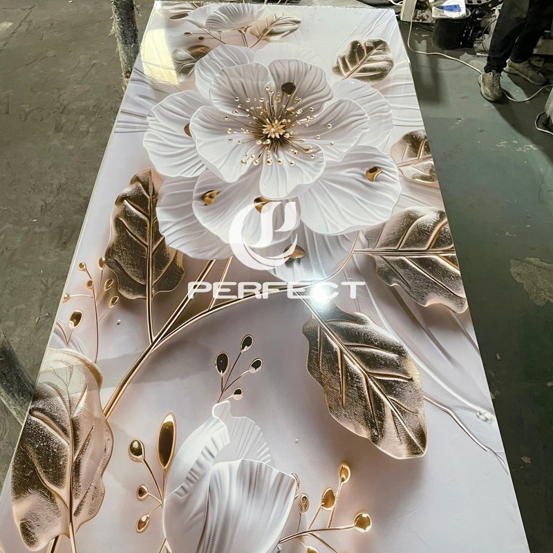 High Surface Gloss, Three-Dimensional Effect, Scratch-Resistant, Wear-Resistant, Easy to Install. High-Quality PVC Marble Sheet, Suitable Interior Decoration.