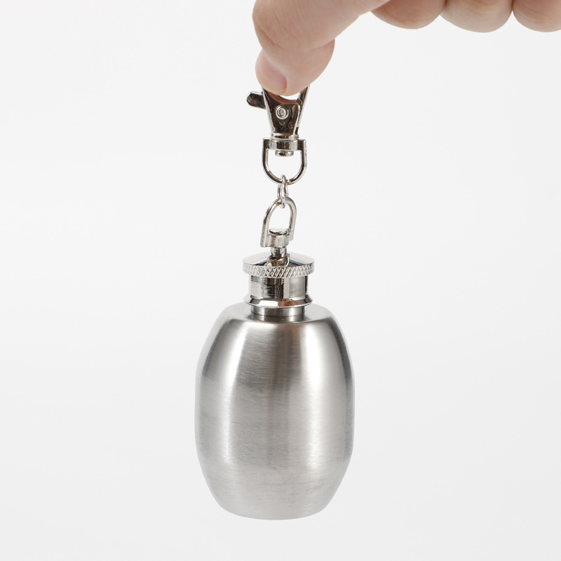 Customized 1oz Mini Stainless Steel Hip Flask Keychain