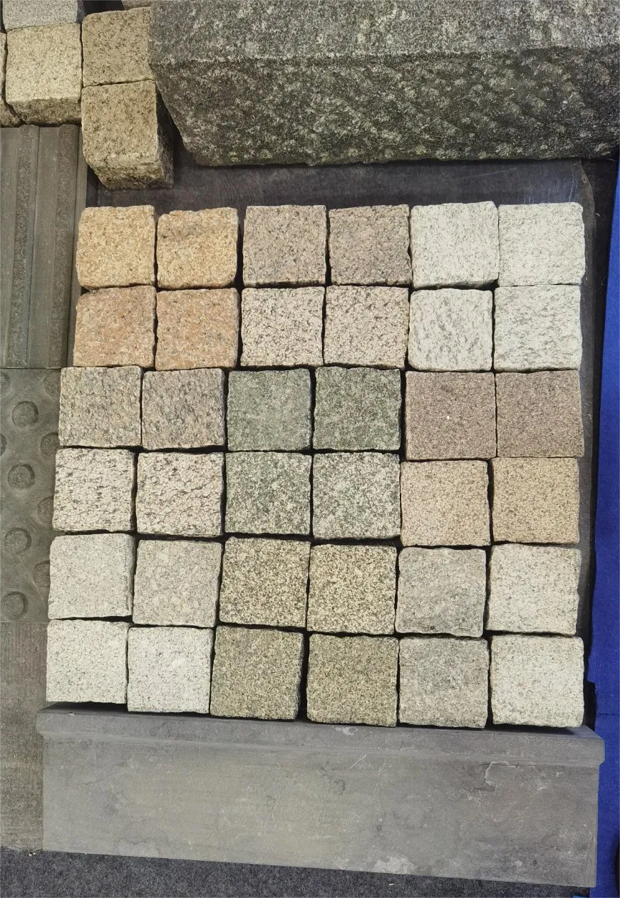 Grey Yellow Red Black White Granite Cobble Stone Cubestone for Walkway/Driveway/Parking Pavers/Paving