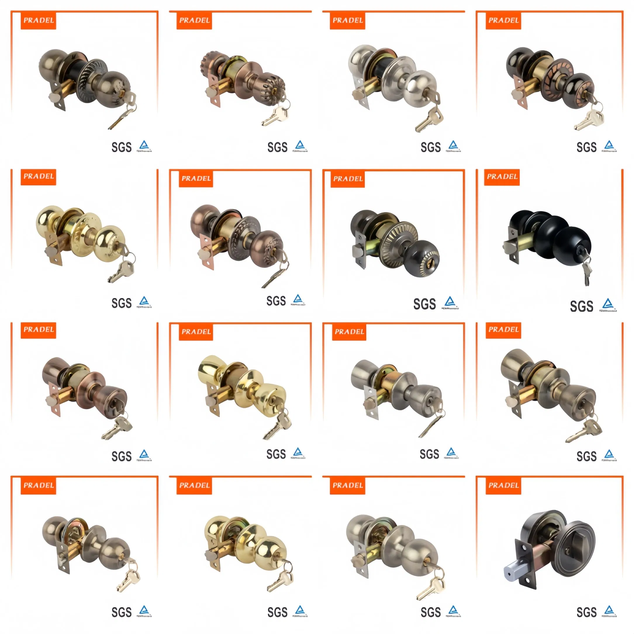 5798 Knob Lock Interior Iron /Aluminium/ Mortise Lock New Lever Exterior Front Door Lock Hardware Handle and Deadbolt Door Handle Cylinder Round Lock Body