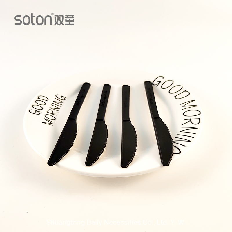 6 Inch Cpla Black Knife 100% Compostable Biodegradable Cpla Cutlery