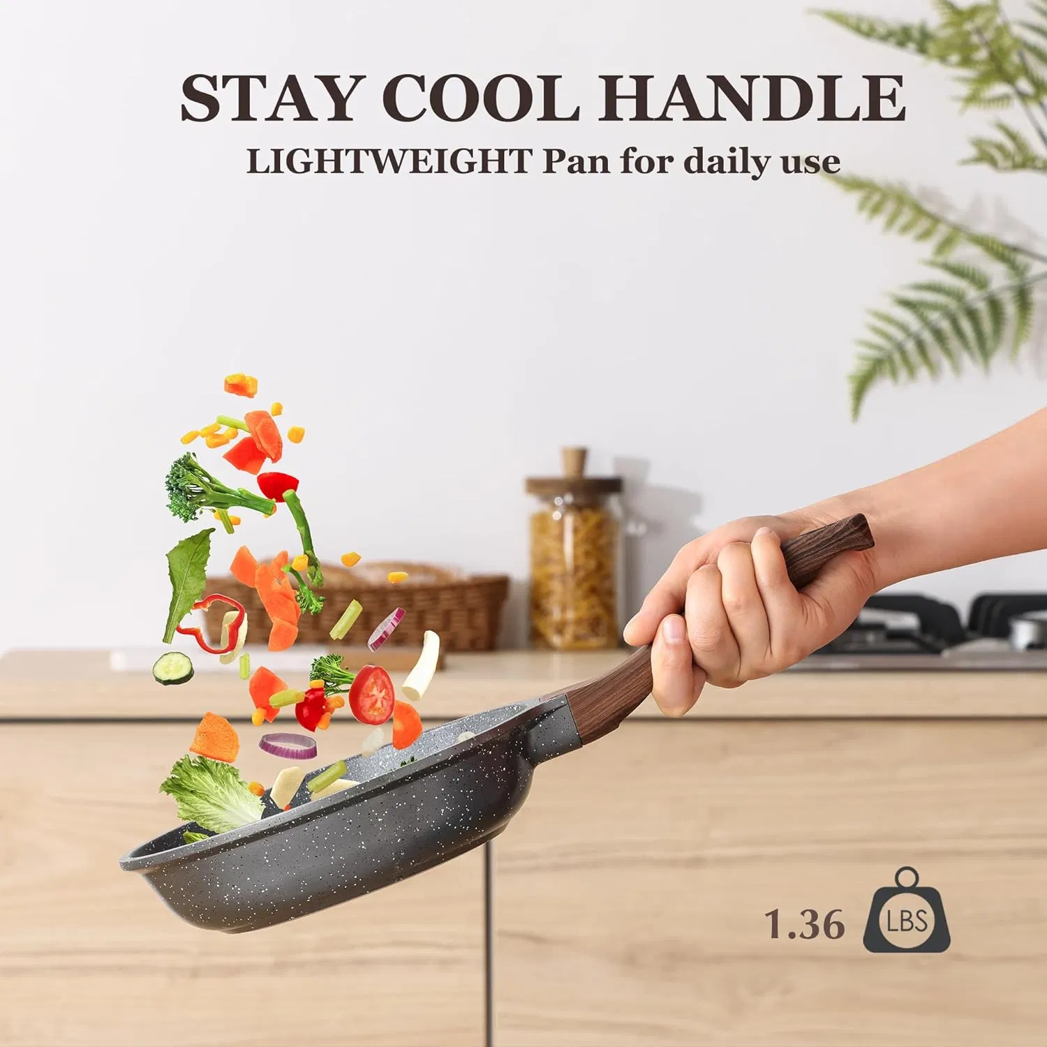 Omelet Pan Nonstick Frying Pan Skillet with Lid