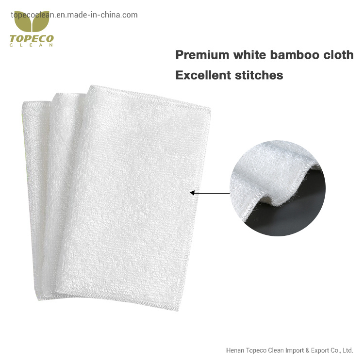 Topeco Antibacterial Kitchen Bamboo Fiber Dish Cloth Durable Cleaning Towel Customized Package