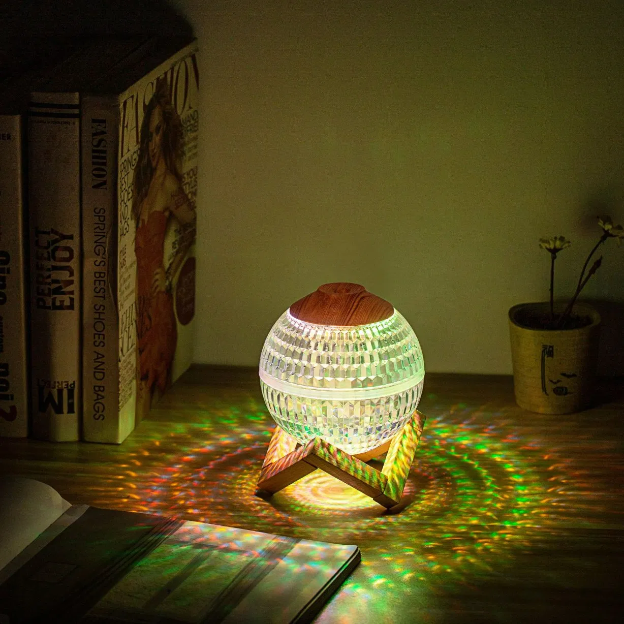 New Net Red Cross-Border Crystal Ball Humidifier RGB Seven Color Light Color Creative Mini Silent Fog Fog Atomization