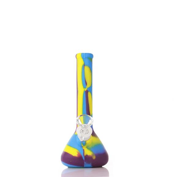 7 Inches Hookahs Mini Beaker DAB Rig Unbreakable Camouflage Hookahs with Silicone Downstem DAB Rig Water Pipe