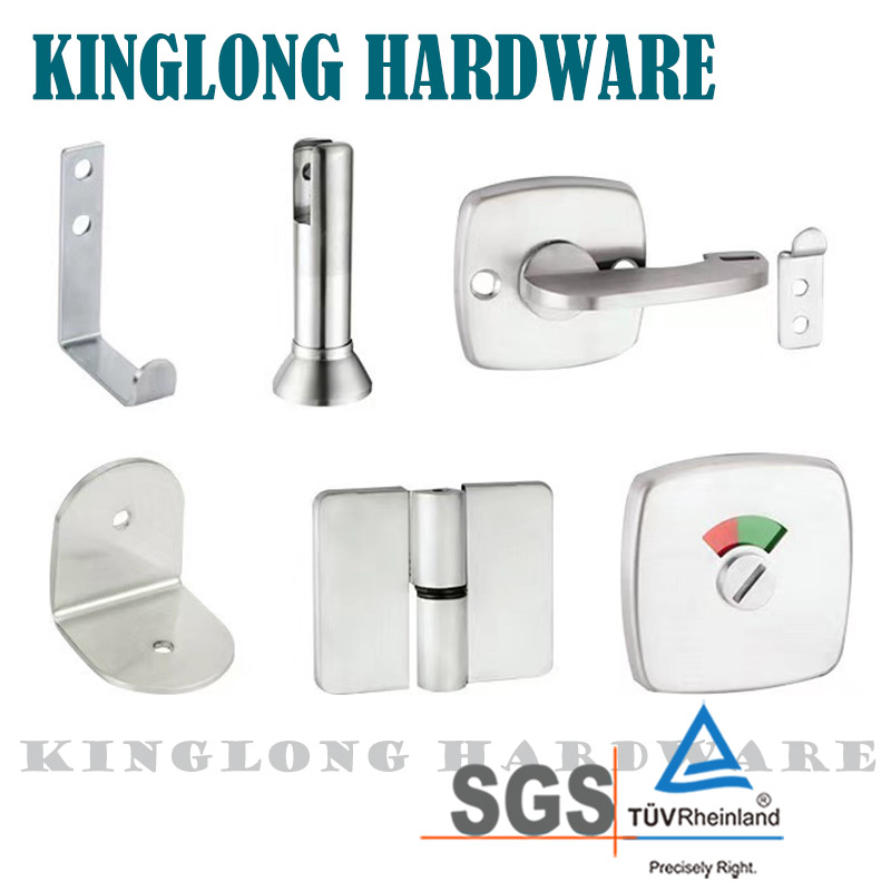 Stainless Steel/Zinc Bathroom Hardware Furniture Accessories Sanitary Ware Shower Partition Toilet Cubicle Accessories Set