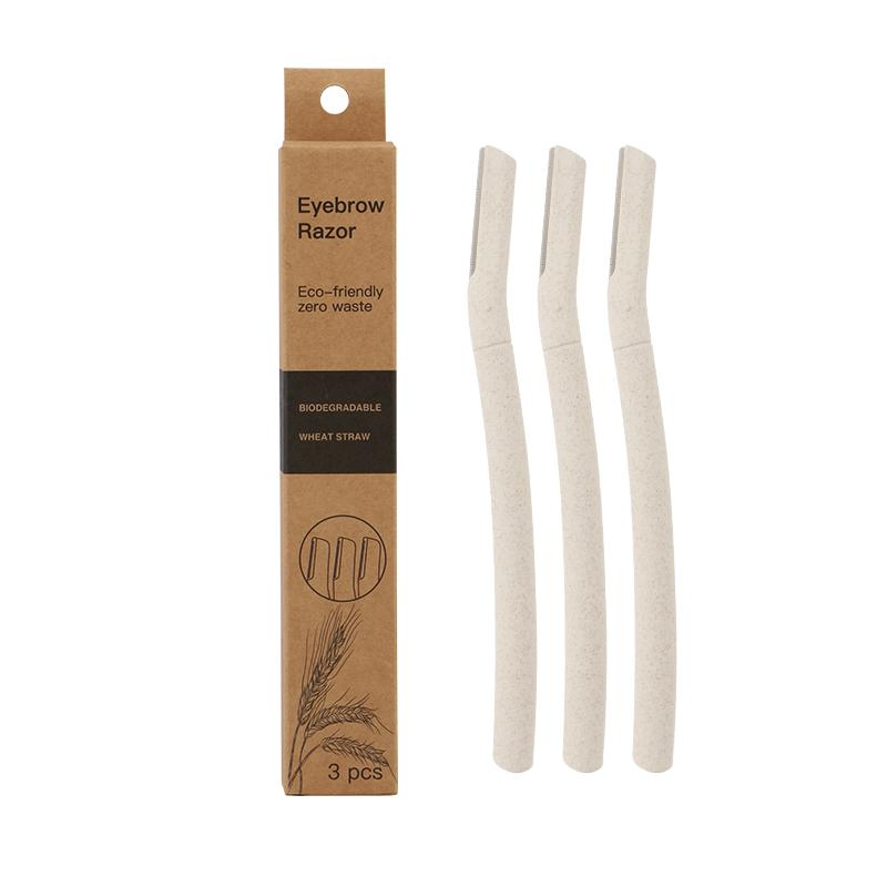 D115 Hot Sale on Amazon Wheat Straw Material Hair Remover Biodegradable Eco-Friendly Customized Eyebrow Razor