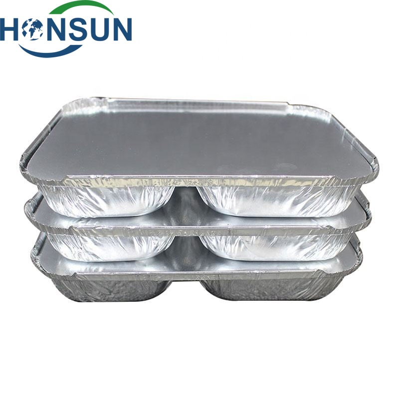 Disposable Compartment Aluminum Foil Pan with Paper Board Lids