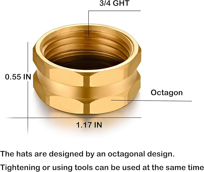 Durable Brass Garden Hose End Cap with Leak-Proof Gasket
