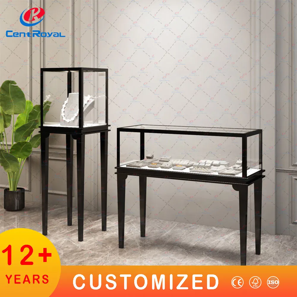 LED Light Smart Watch Display Counter Cabinet Leather Watch Display Luxury Watch Display Wrist Watch Display Stand Jewelry Glass Showcase