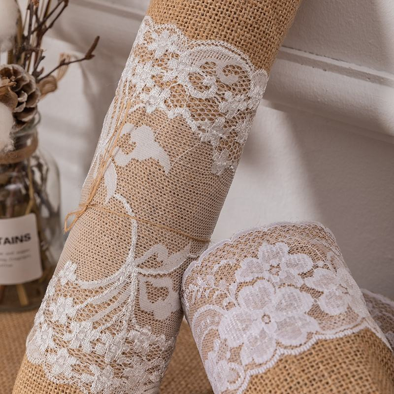 Holiday Party Table Runner Decoration Elegant Burlap Design for Festive Tables