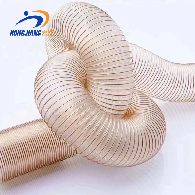 125mm 150mm 200mm Polyurethane Air Ducting Pipe PU Dusting Hose 38mm 50mm 100mm Woodworking PU Spiral Suction Flexible Hose