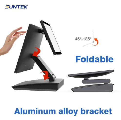 Suntek POS System 15.6+10.1 Inch Touch Dual Screen Monitor Terminal Machine Smart Cash Register POS All in One
