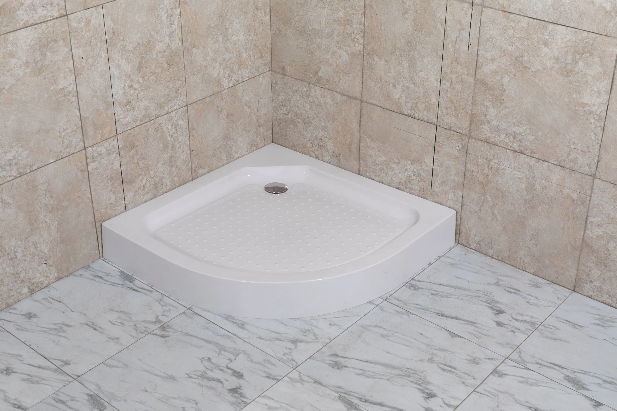 Factory White Acrylic Solid Surface Bathroom Base Shower Tray