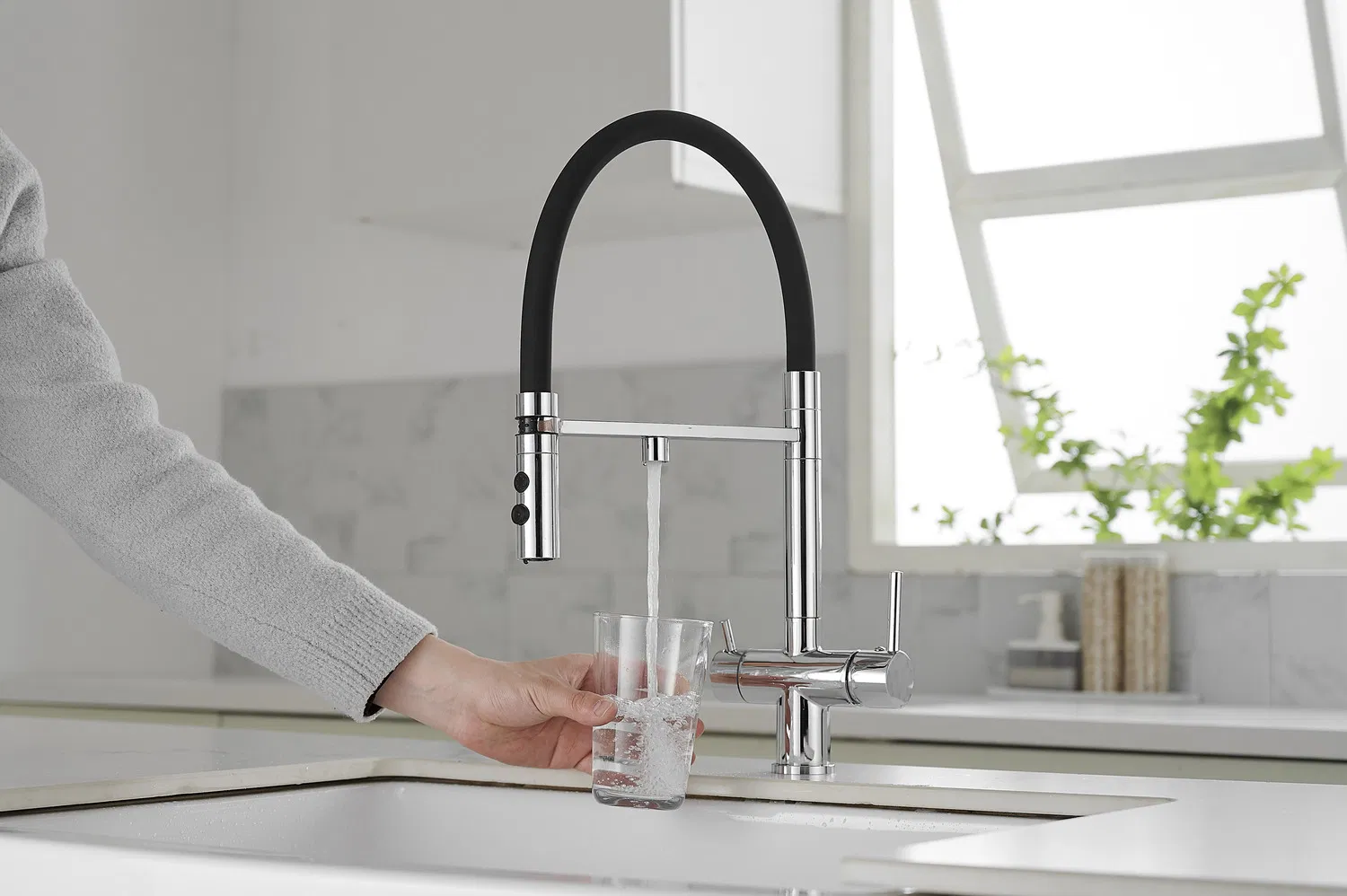 3-in-1 Kitchen Faucet, Dual Mode Filter Sink Faucet