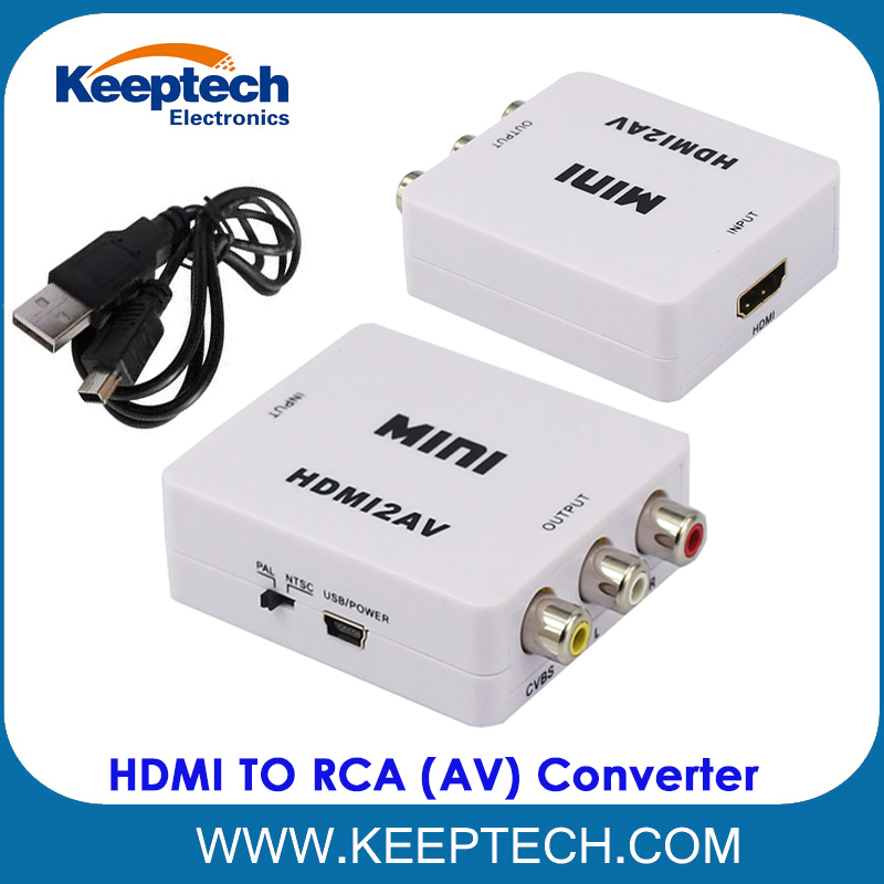 Mini HDMI to RCA 1080P HDMI to AV Converter for DVD VCR