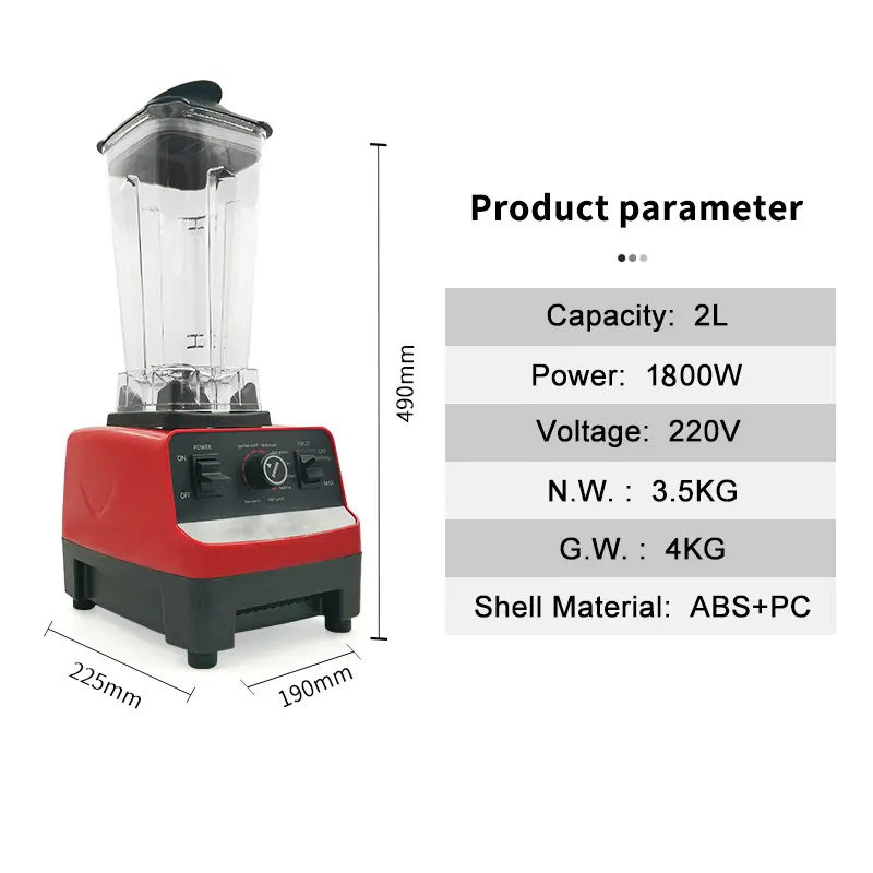 Ranbem Adjustable Speeds 6 Stainless Steel Blades Smoothie Blender Licuadora Mixer Grinder Fresh Juicer Blender