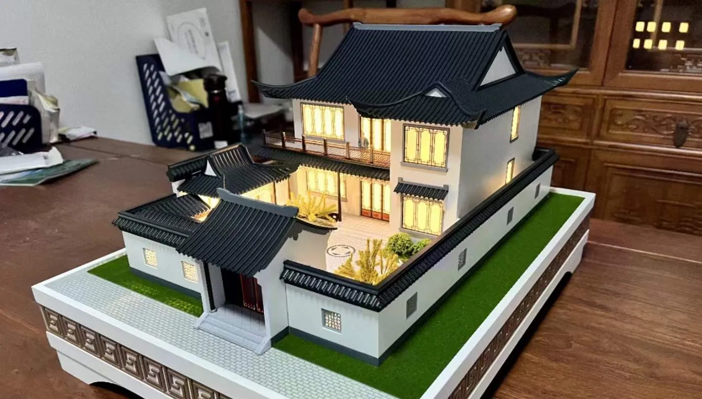 Artistic Single Family Building Sculpture Featuring Beautiful Lighting Effects