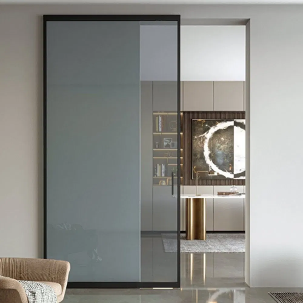 Modern Trackless Sliding Interior Door for Bedroom, Living Room & Kitchen - Light Luxury Style