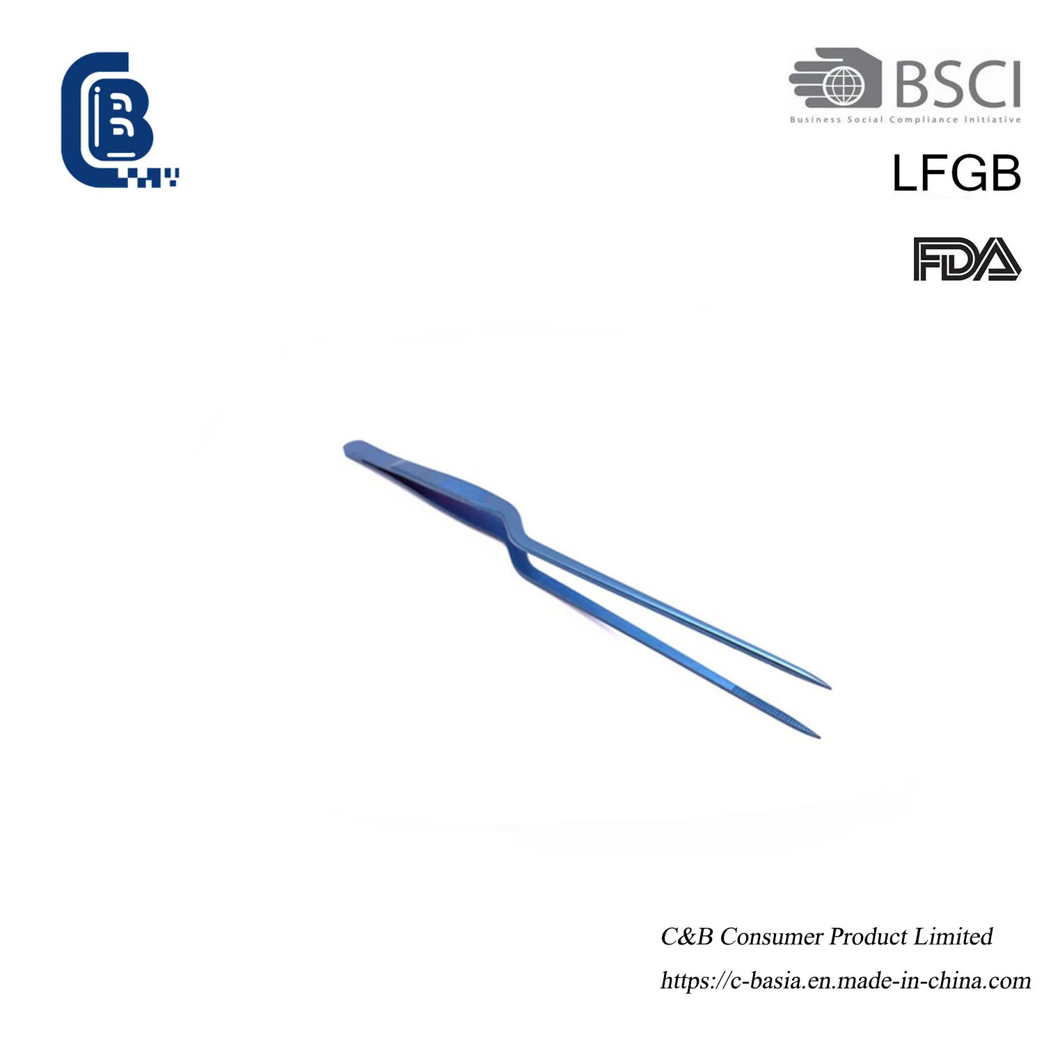 30cm Gold-Plated Chef Tweezers: Long Stainless Steel Tongs for BBQ, Tea Set