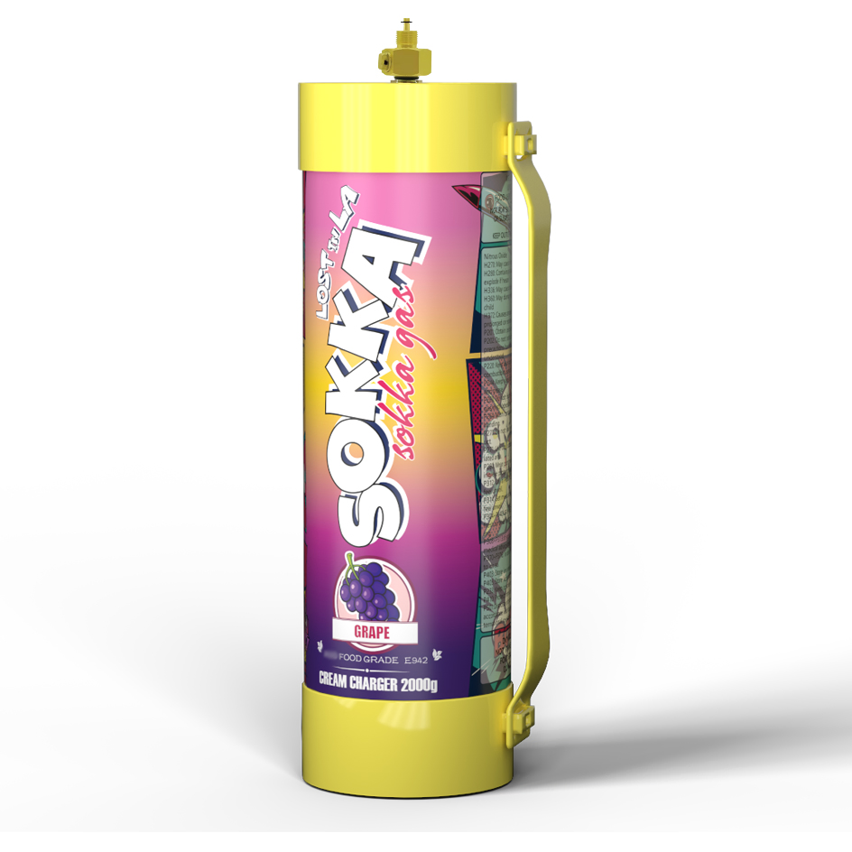 Sokka N2o Gas Nitrous Oxide 3.3L 2kg Cylinder for Whipped Cream Charger Cream Canisters