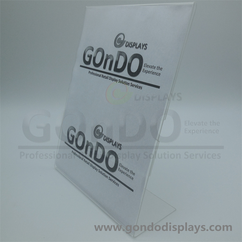 Tabletop Slant Back Design Clear Acrylic Display Menu Holder