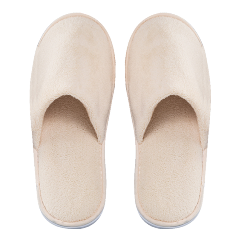 Disposable Customized Logo Hotel Amenities Set Cotton Slippers for Sap Home Eco-Friendly EVA Sole